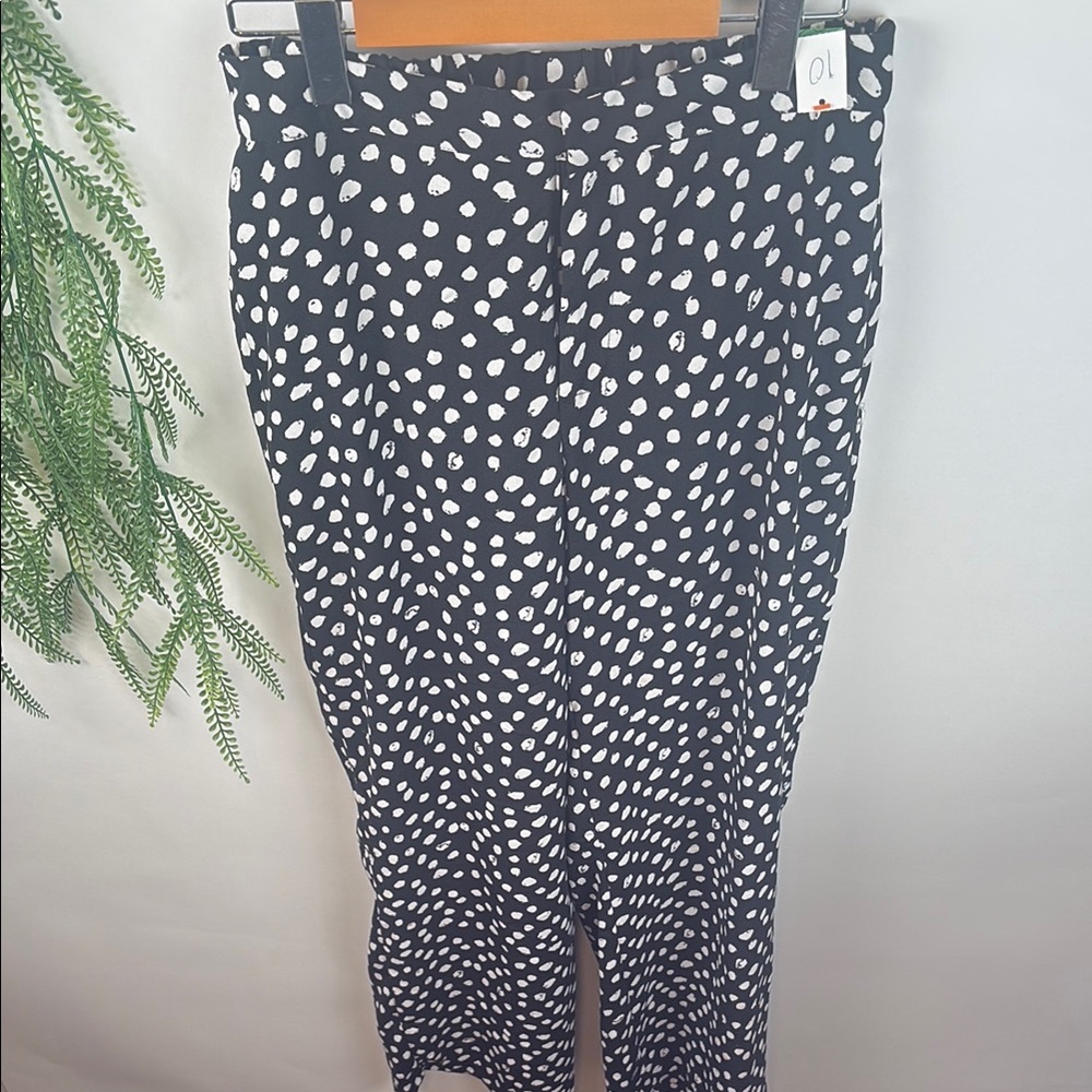 Stylish Black and White Polka Dot Trousers ( ref T 297)